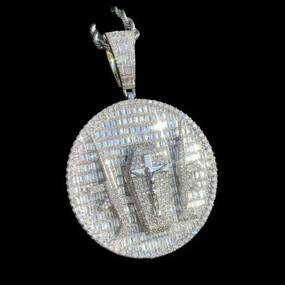 Guardian Double Gun Cross Disc Pendant - 55mm