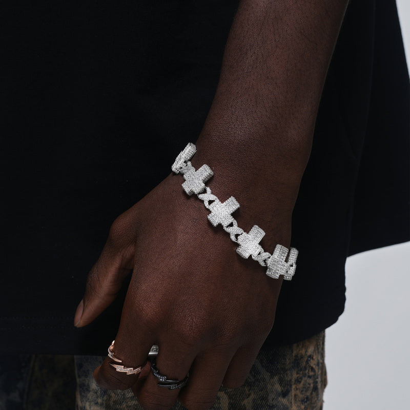 Ice Cross Cuban Bracelet - 18mm