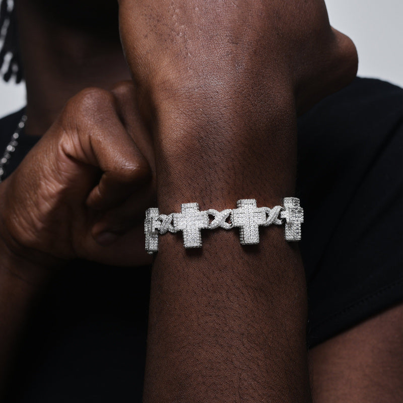 Ice Cross Cuban Bracelet - 18mm