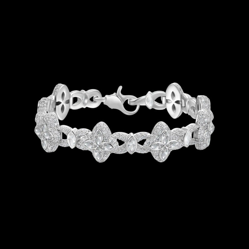 Ice Clover Bracelet in White Diamond - 15mm