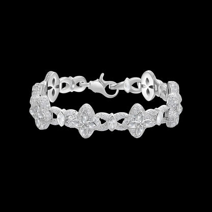  Ice clover bracelet 15mm in white gold with white diamonds luxury jewelry
