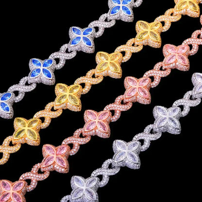 Ice Clover Chain in Yellow Gold - 18mm