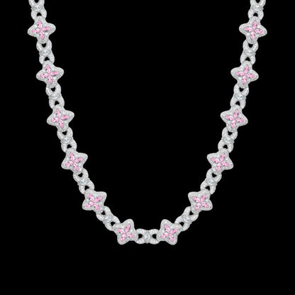 Iced Clover Chain in Green Diamond - 13mm