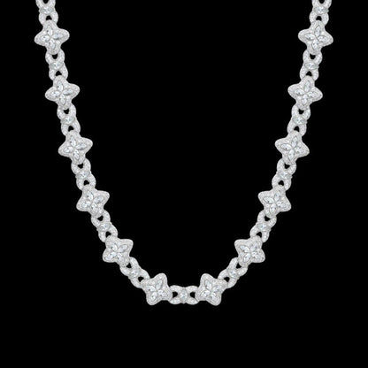 Iced Clover Chain in Pink Diamond - 13mm