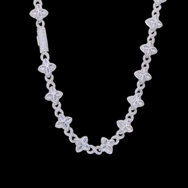 Ice Clover Chain in White Gold - 18mm