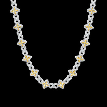 Iced Clover Chain in Green Diamond - 13mm