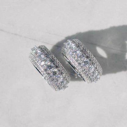 Iced Layered Ring In White Gold