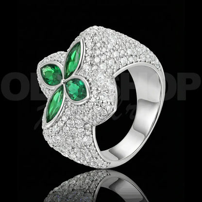 Iced Clover Rings Diamond - 25mm