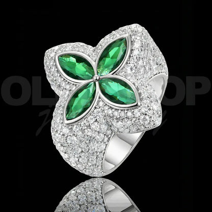 Iced Clover Rings Diamond - 25mm