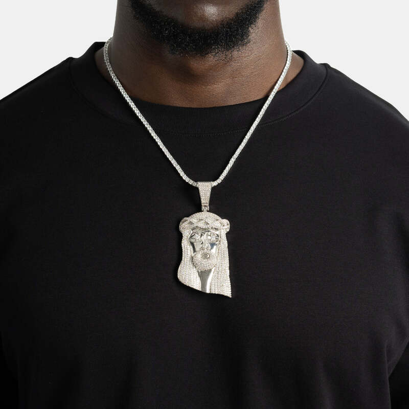 Large  Ice Jesus Pendant