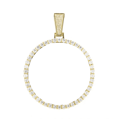Blank 70mm round pendant frame – ready for personalized custom photo engraving and micro-inlay work