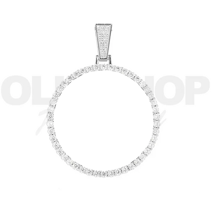 Large Round Iced Photo Pendant