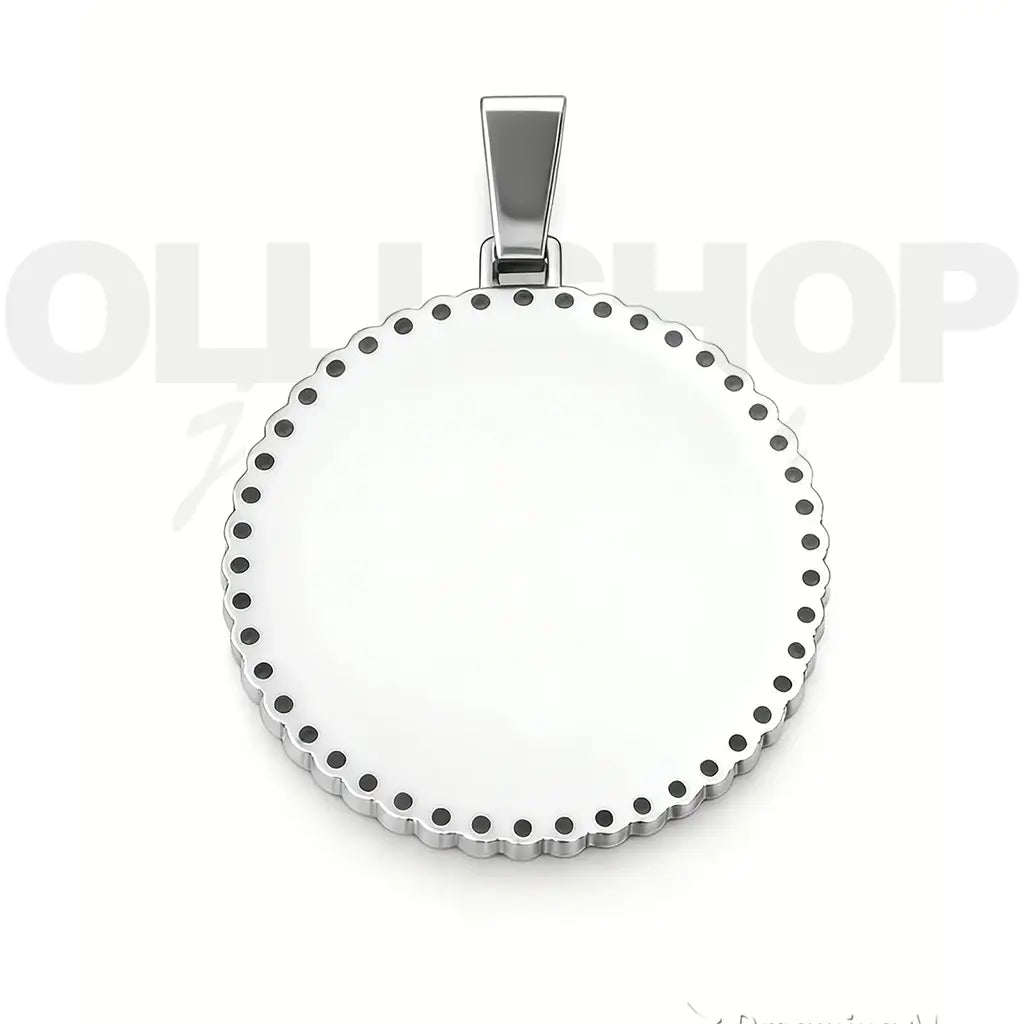 Large Round Iced Photo Pendant