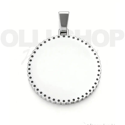 Large Round Iced Photo Pendant