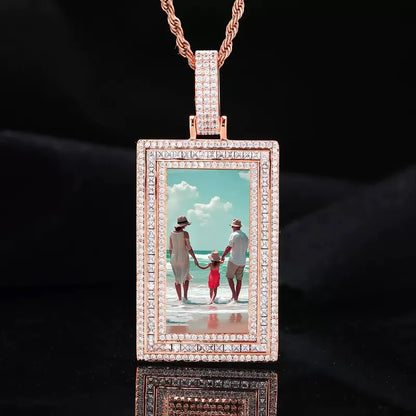 Memorial Custom Photo Rectangular Pendant - 43mm