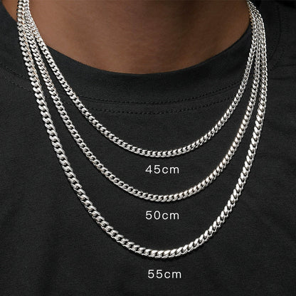 Material 925 silver Finish Sterling Silver Plated White Gold Chain Style Cuban chain Circumference 45cm,50cm,55cm,60cm Pendant weight 13.71g Package Content A Pendant & Tennis Chain ,A Dust bag , A Gift box , A Jewelry cloth and A Warranty card.