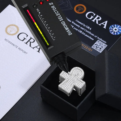 S925 VVS Moissanite Full Ice Cross Ring
