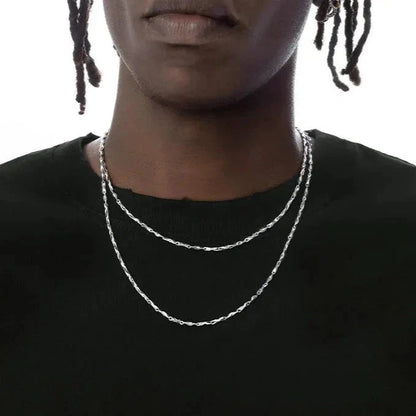 S925 Sterling Silver  Necklace in White Gold