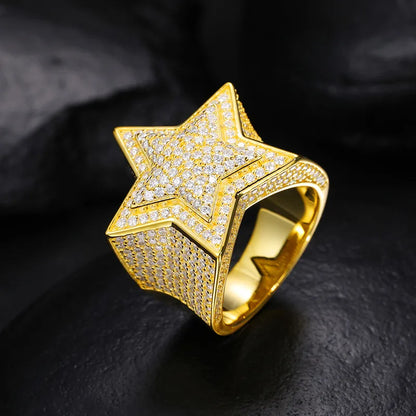 S925 VVS Moissanite Pentagram Ring