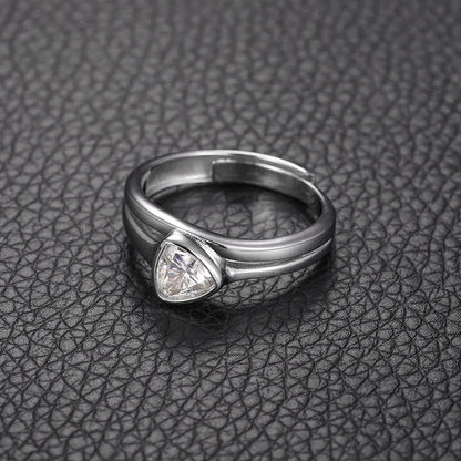 S925 VVS Moissanite Open Triangle Ring