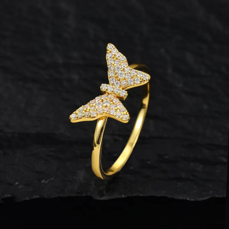 S925 VVS Moissanite Butterfly Ring