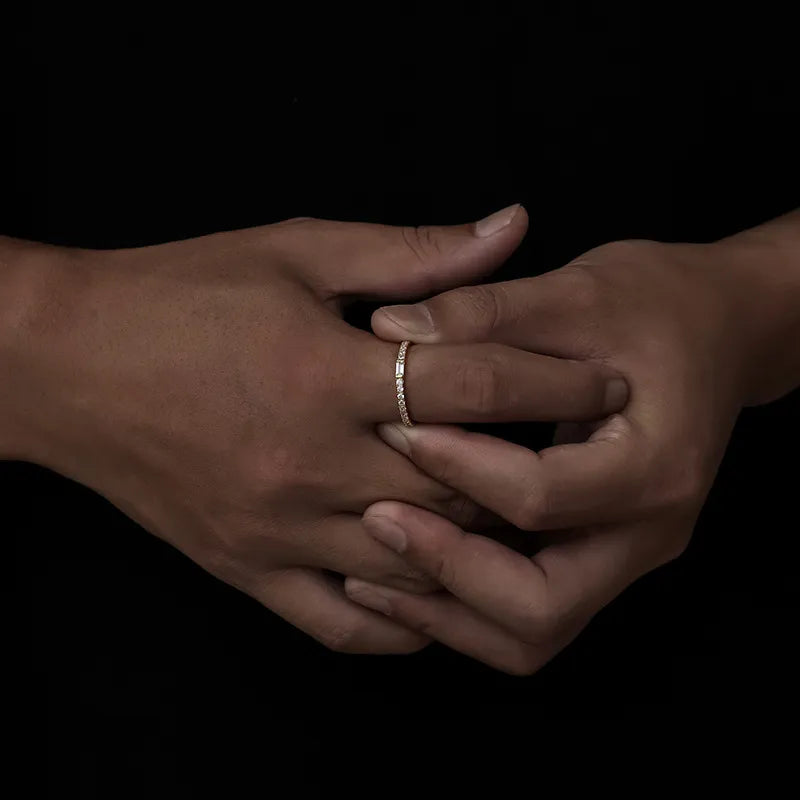 S925 VVS Rectangular Couple Ring