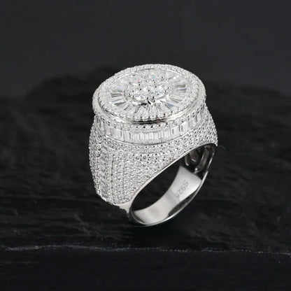 S925 VVS Moissanite Round Ice Ring