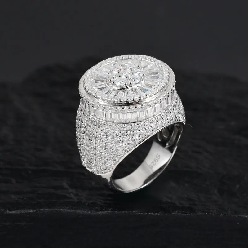 S925 VVS Moissanite Round Ice Ring