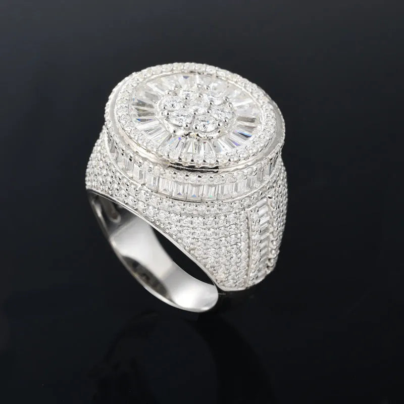S925 VVS Moissanite Round Ice Ring