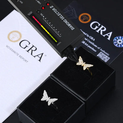 S925 VVS Moissanite Butterfly Ring