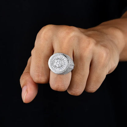S925 VVS Moissanite Round Ice Ring