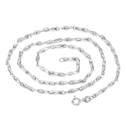 S925 Sterling Silver  Necklace in White Gold