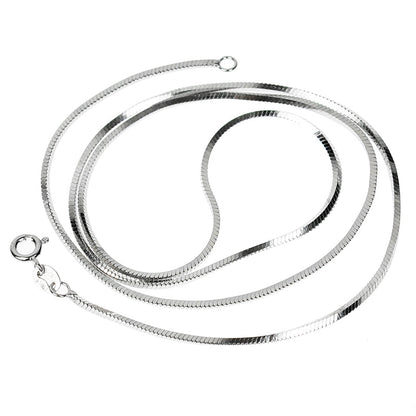Sterling Silver Snake Bone Chain in White Gold - 1.5mm