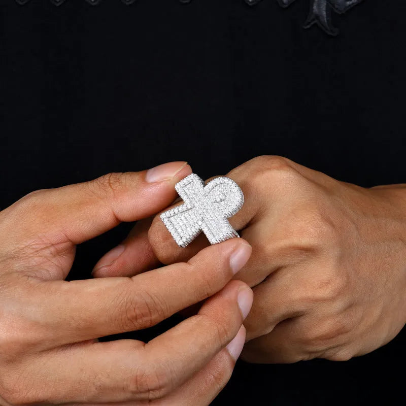 S925 VVS Moissanite Full Ice Cross Ring