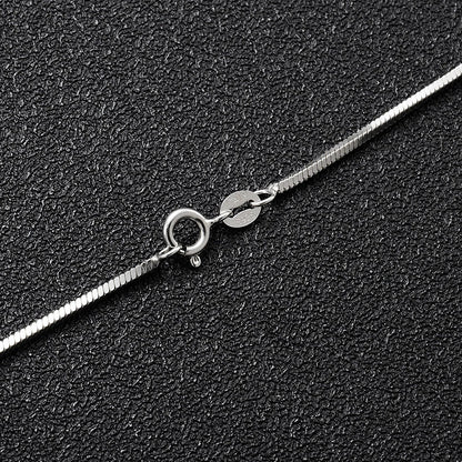 Sterling Silver Snake Bone Chain in White Gold - 1.5mm