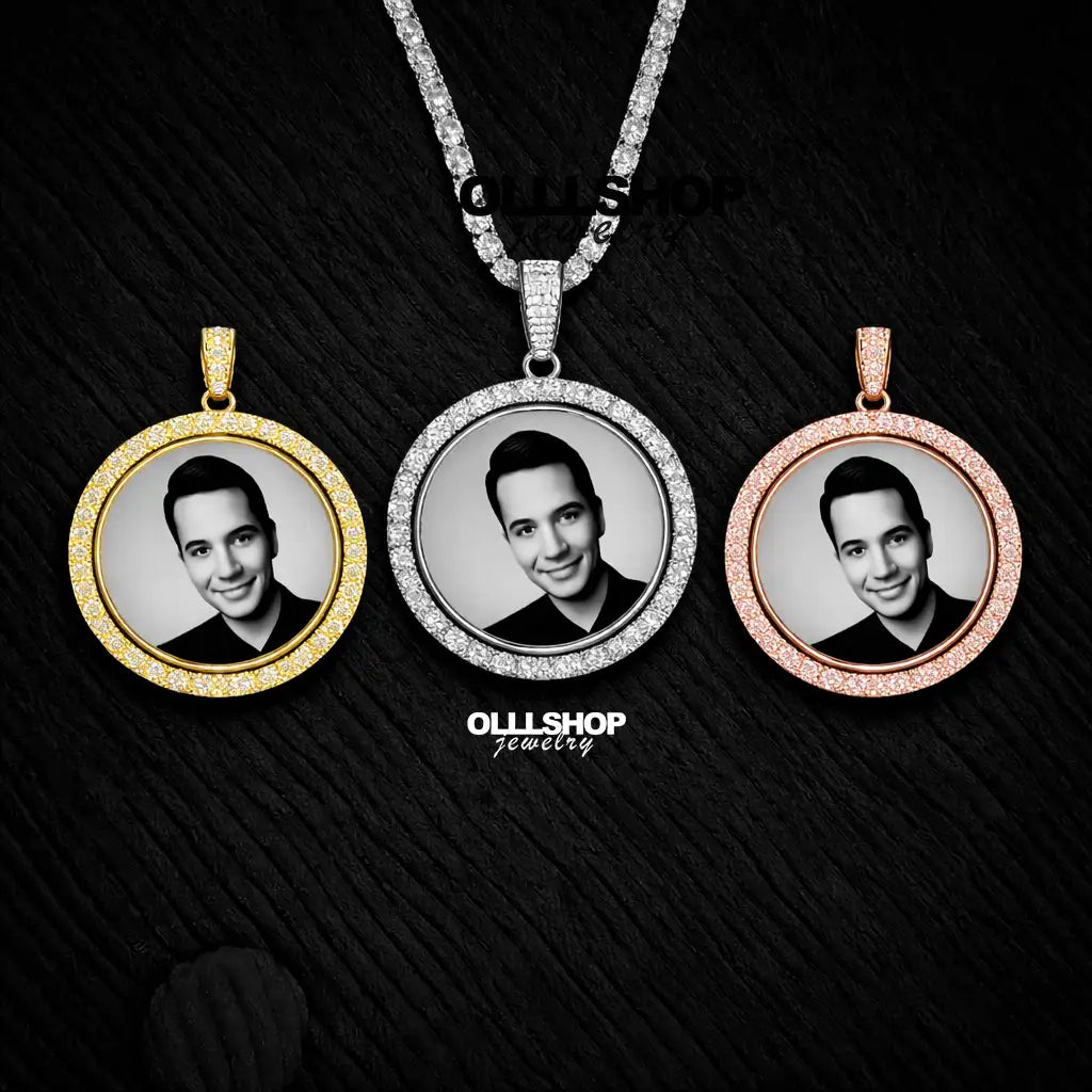 Personalized Dual-Image Rotating Pendant – 42mm Round Design