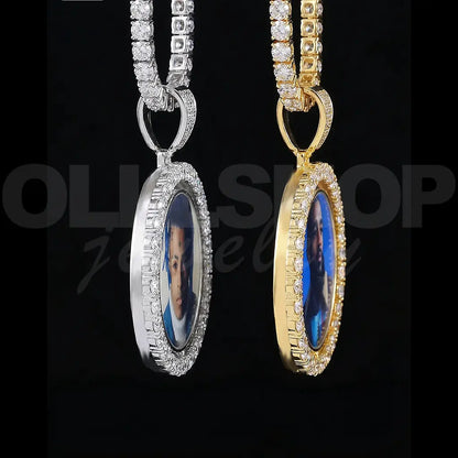 Personalized Dual-Image Rotating Pendant – 42mm Round Design