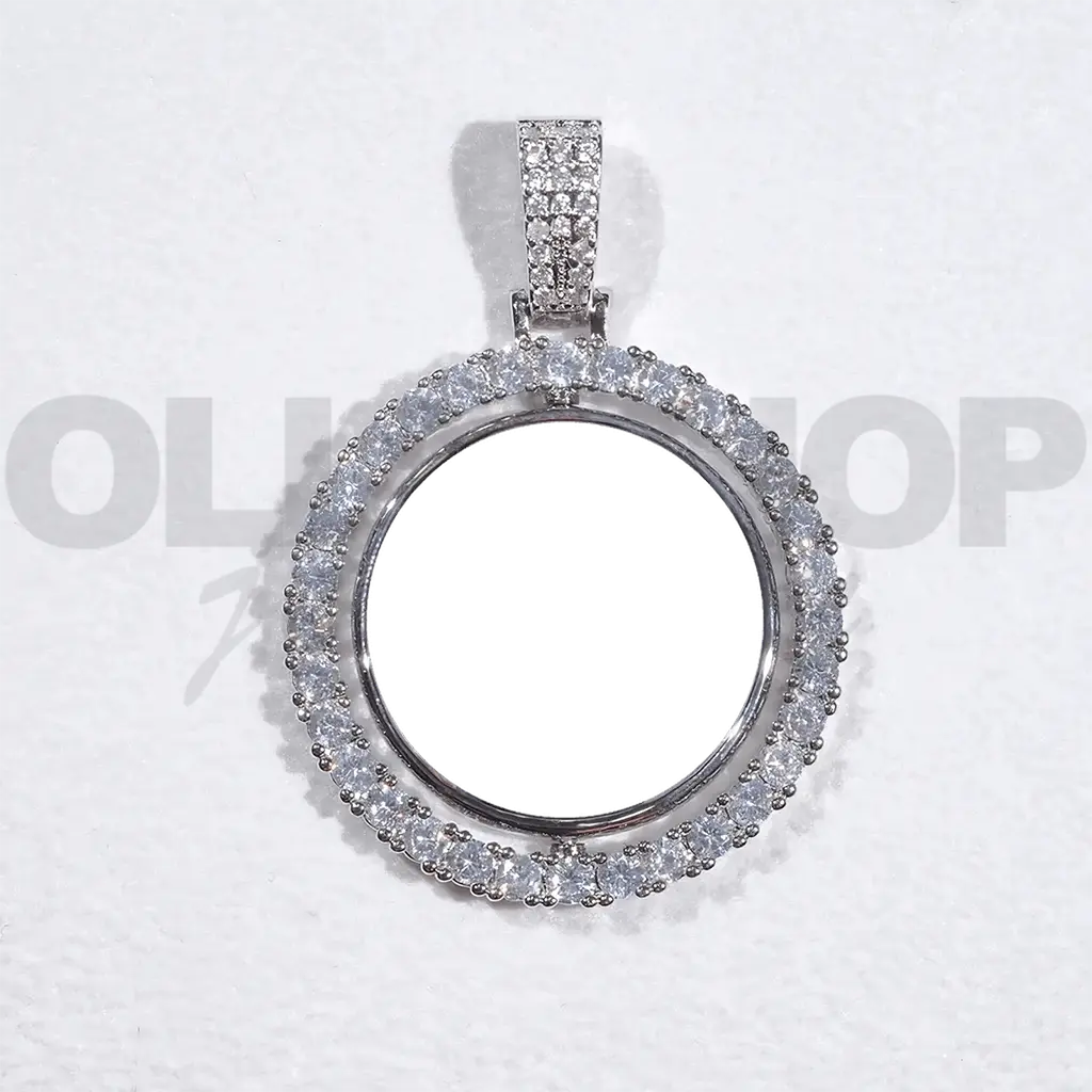 Personalized Dual-Image Rotating Pendant – 42mm Round Design