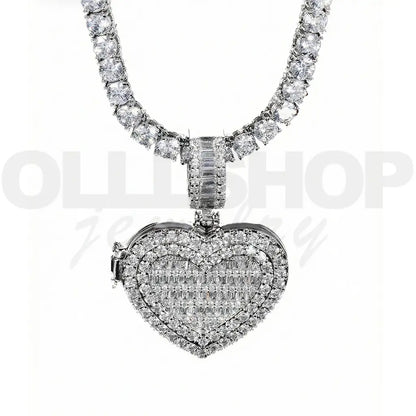 Personalized Heart Photo Pendant with Hinged Design