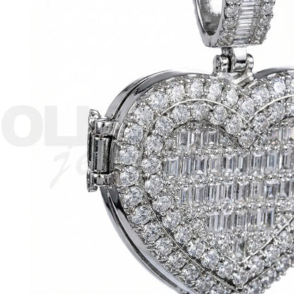 Personalized Heart Photo Pendant with Hinged Design