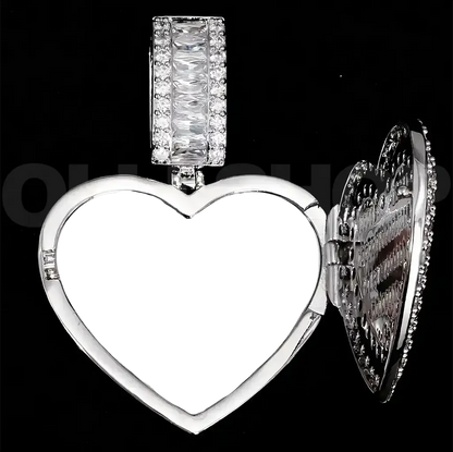 Personalized Heart Photo Pendant with Hinged Design