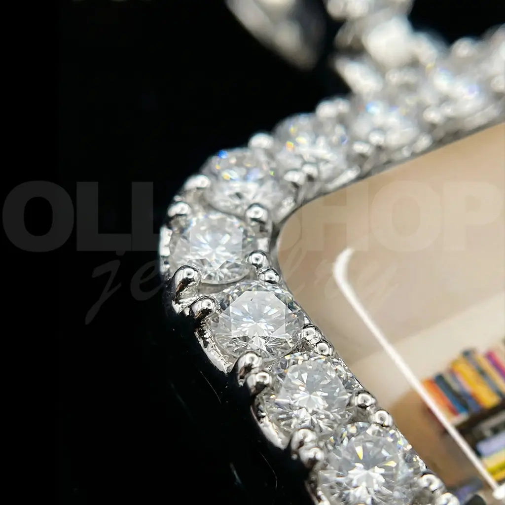 Personalized Rectangular Photo Pendant with Iced Frame