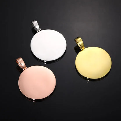 Photo Custom Round Pendant in Rose Gold - 45mm