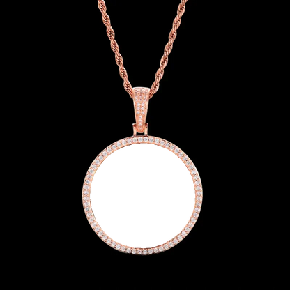 Photo Custom Round Pendant in Rose Gold - 45mm