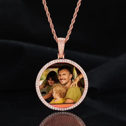 Photo Custom Round Pendant in Rose Gold - 45mm