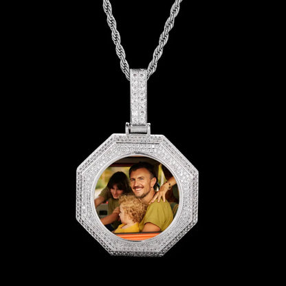 Rose Gold Custom Photo Bagua Pendant - 42mm