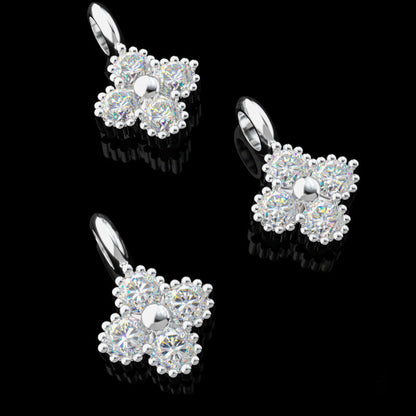 S925 Moissanite Four-Leaf Clover Pendant
