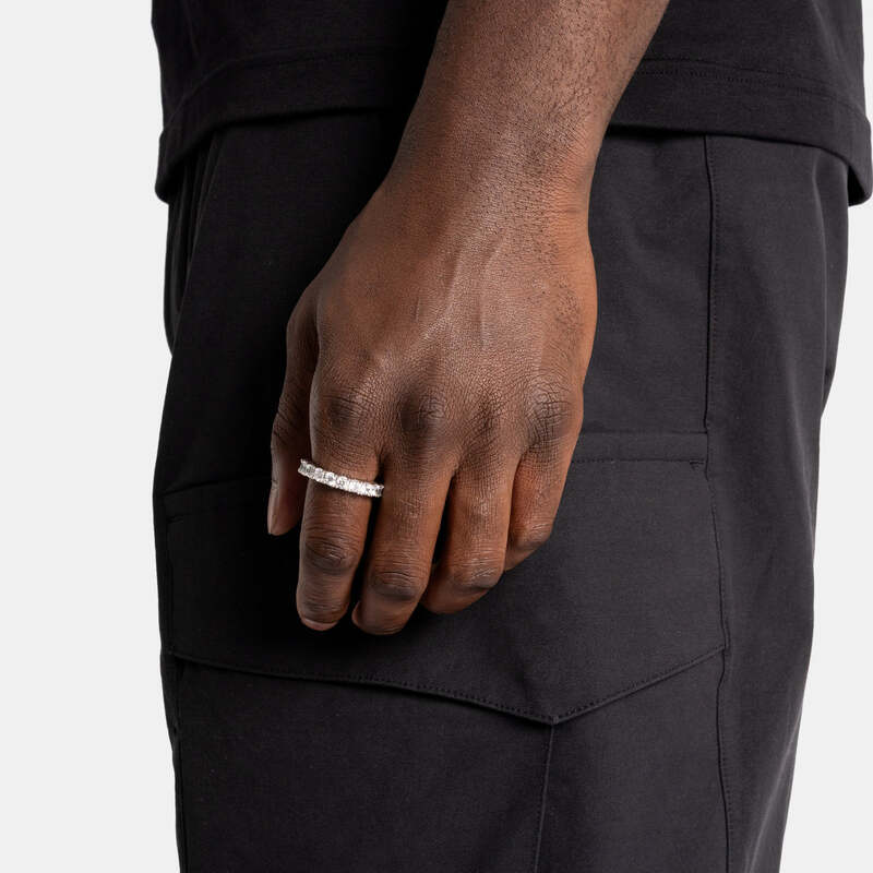 S925 Tennis Ring In White Gold - 4mm