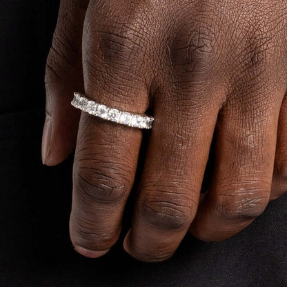 S925 Tennis Ring In White Gold - 4mm