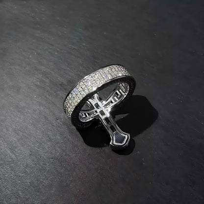 S925 Moissanite Cross Ring